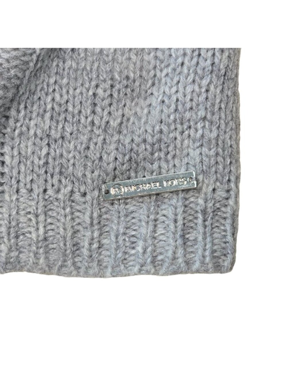 Michael Kors Womens Cable Knit Cardigan Sweater Gray LG Wool Blend Open Front - Picture 5 of 7